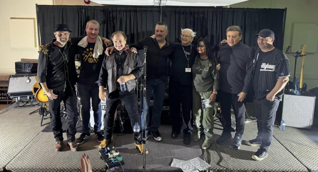 On Stage with Fans and staff - Burlington Legion 2024 - Mystic Highway - CCR, John Fogerty Tribute